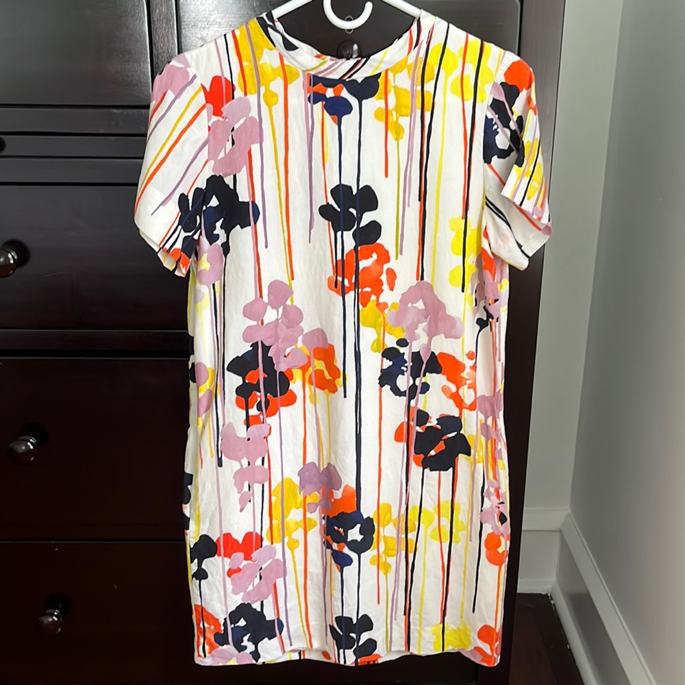 COS Abstract Floral Patterned Linen Blend Dress